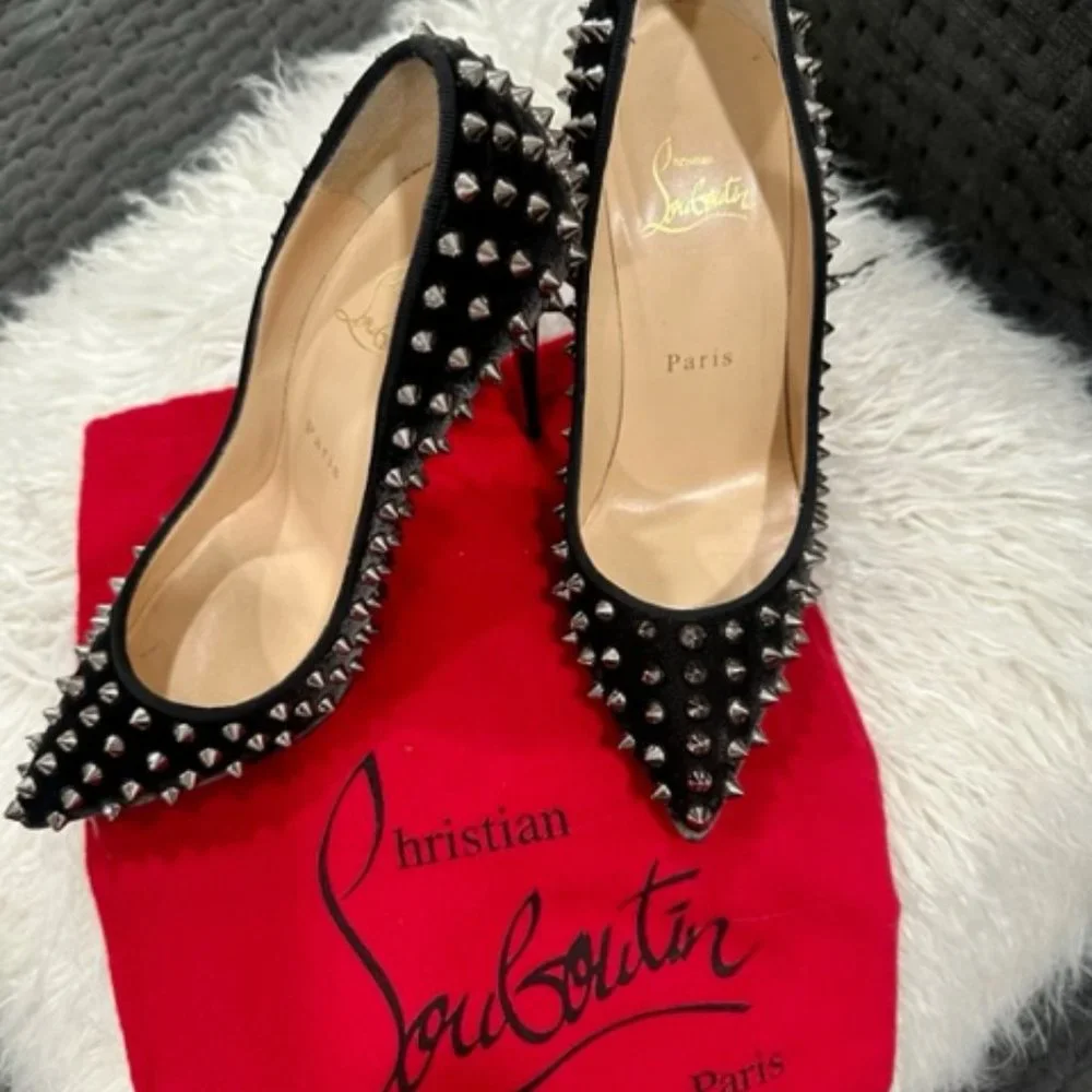 0229 Christian Louboutin Pigalle Spikes Heels **HOT - Picture 2 of 7